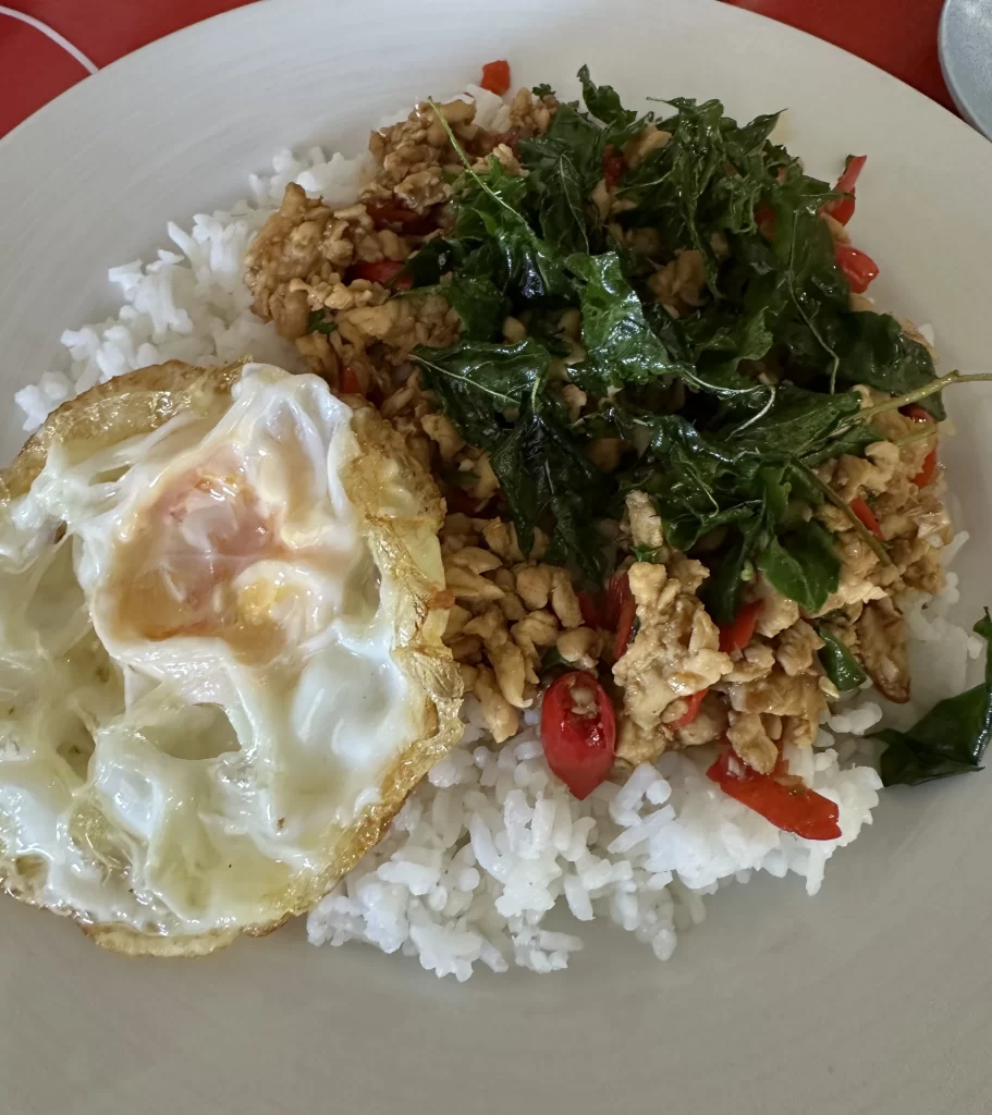 Authentic Pad Krapao Thai Basil Chicken from Thai Cooking for Farang na cookbook
