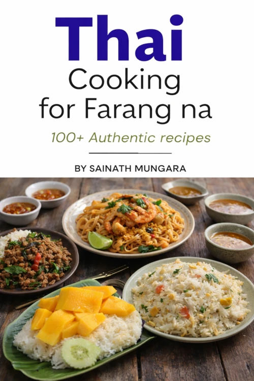Coverpage of Thai cooking for farang na a Thai cookbook aimed at foreigners